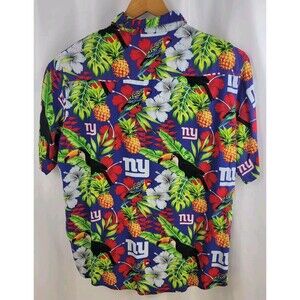 Mens NY New York Giants Hawaiian Tropical Button Down Shirt G Men Extra Large XL